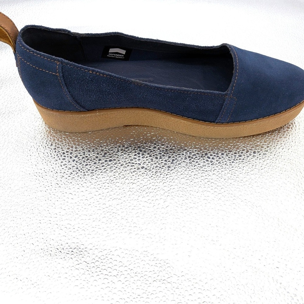 Timberland Suede‎ Slip On Flats Navy Comfort Wedge MirrorFit Shoes Women 9.5 - Picture 2 of 11